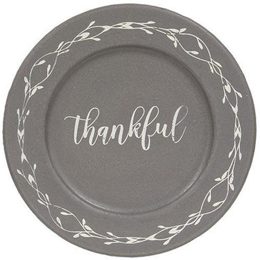 Always Grateful Floral Band Plate 3 Asstd sold individually - The Fox Decor